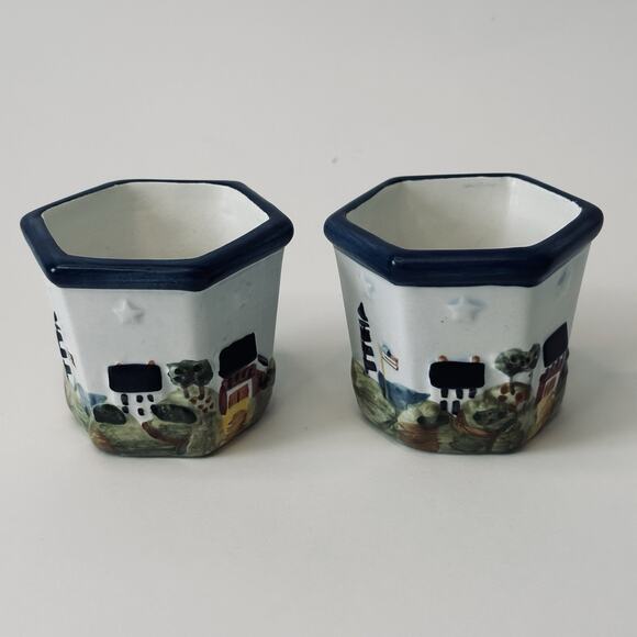 Waxcessories Votive Holder Countryside Collection set of 2, Lighthouse, Sea, VTG - Picture 6 of 11